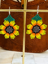 Load image into Gallery viewer, Sunflower Huichol Earrings