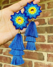 Load image into Gallery viewer, Huichol Mandala Earrings