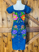 Load image into Gallery viewer, Floreado Denim Dress
