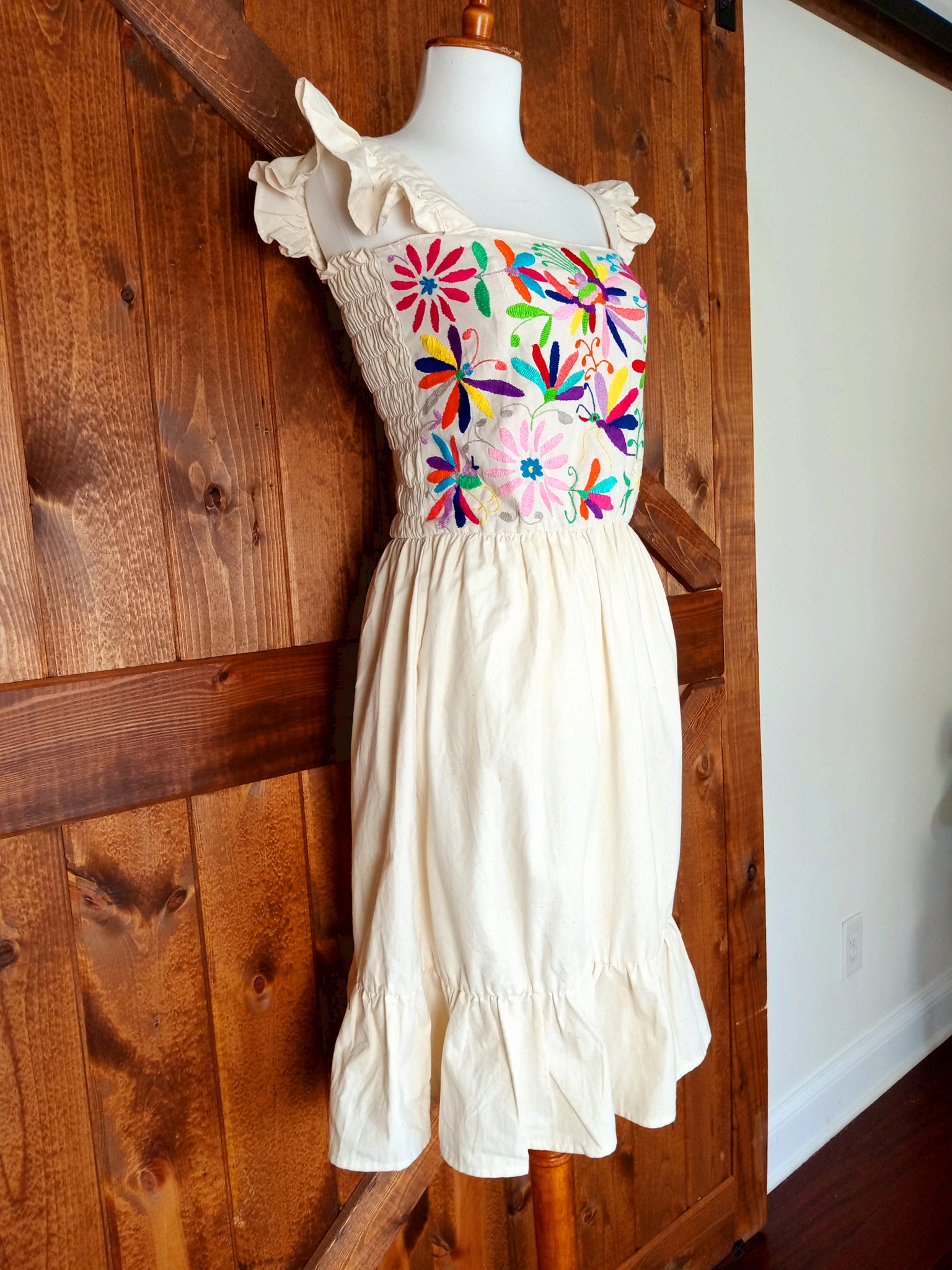otomi embroidered dress Multicolor embroidery Dress | PRIMAVERA | Otomi Wedding Dress Custom made | embroidered bridal wear | Hand embroidery