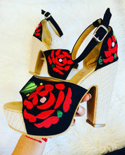 Load image into Gallery viewer, Micaela Block Heels - Black/Red
